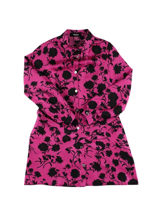 Versace   Printed silk twill shirt dress 