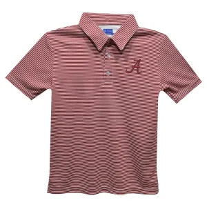 Vive La Fete Alabama Crimson Tide Embroidered Red Stripes Short Sleeve Polo Box Shirt 5106