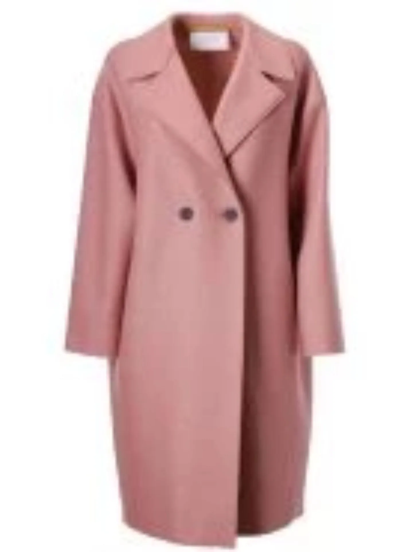 Womens Dropped Shoulder D.B Coat Pressed Wool - Old Rose