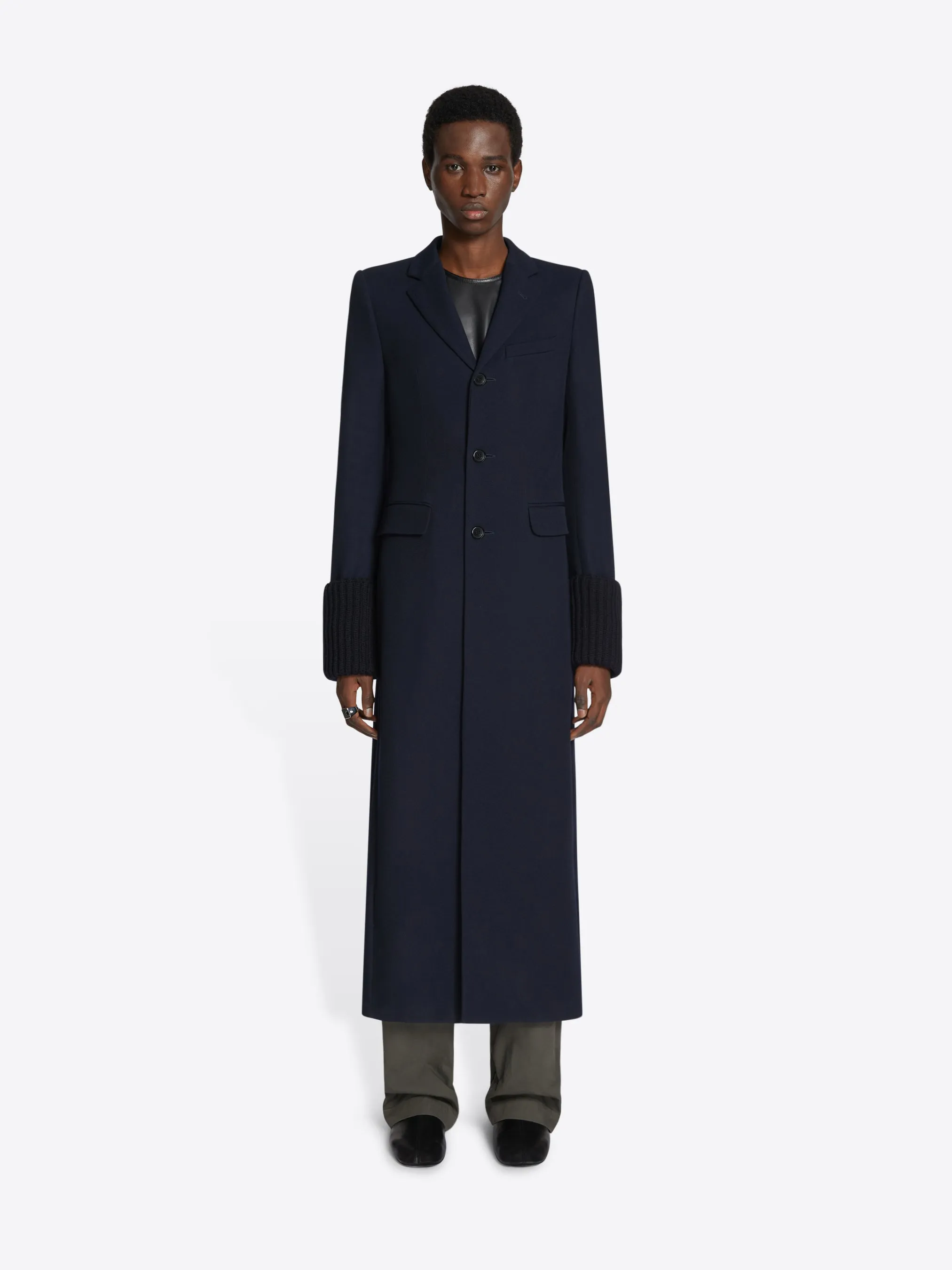 Wool slim fit coat