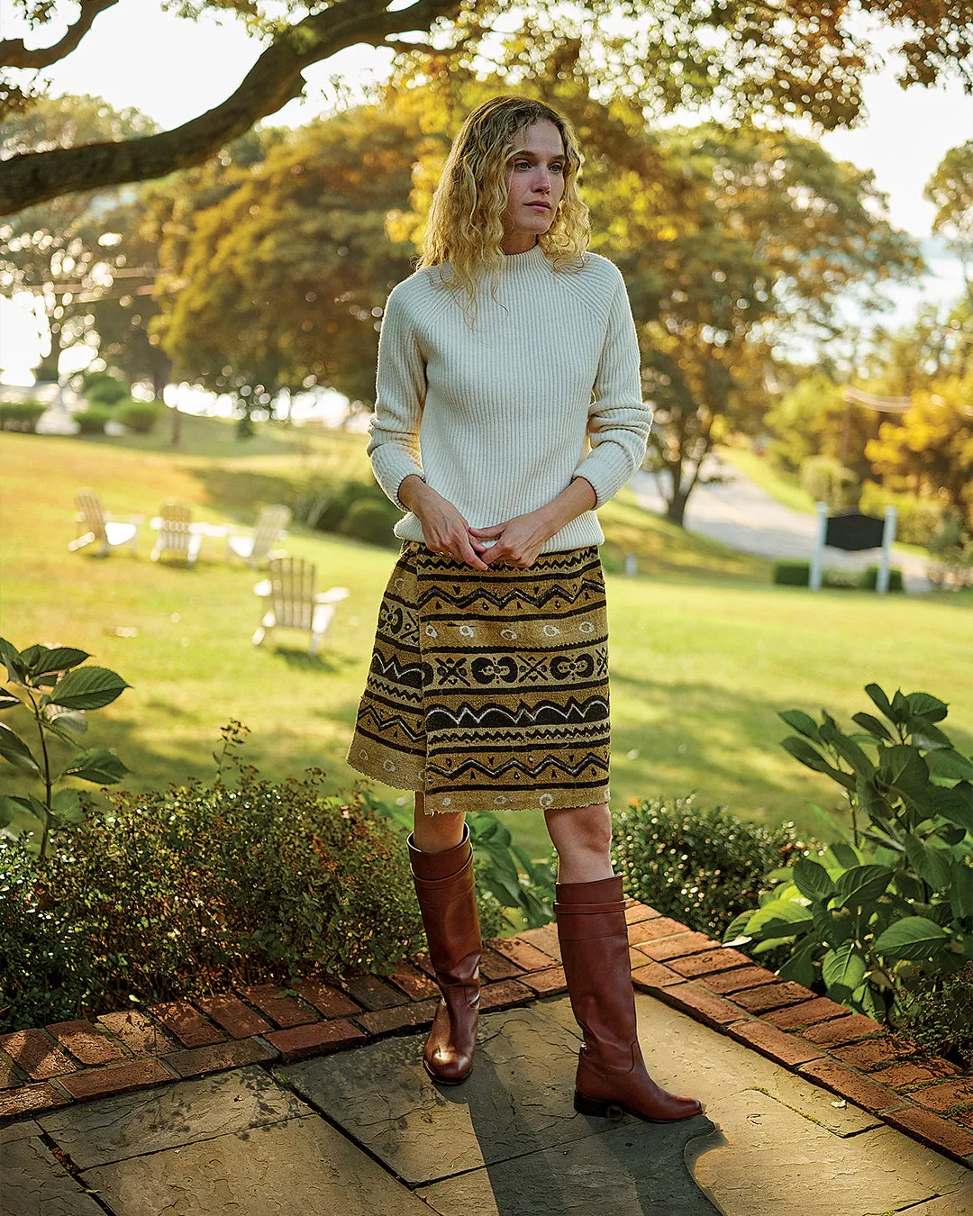 Wrap Skirt in Heavyweight Mud Cloth