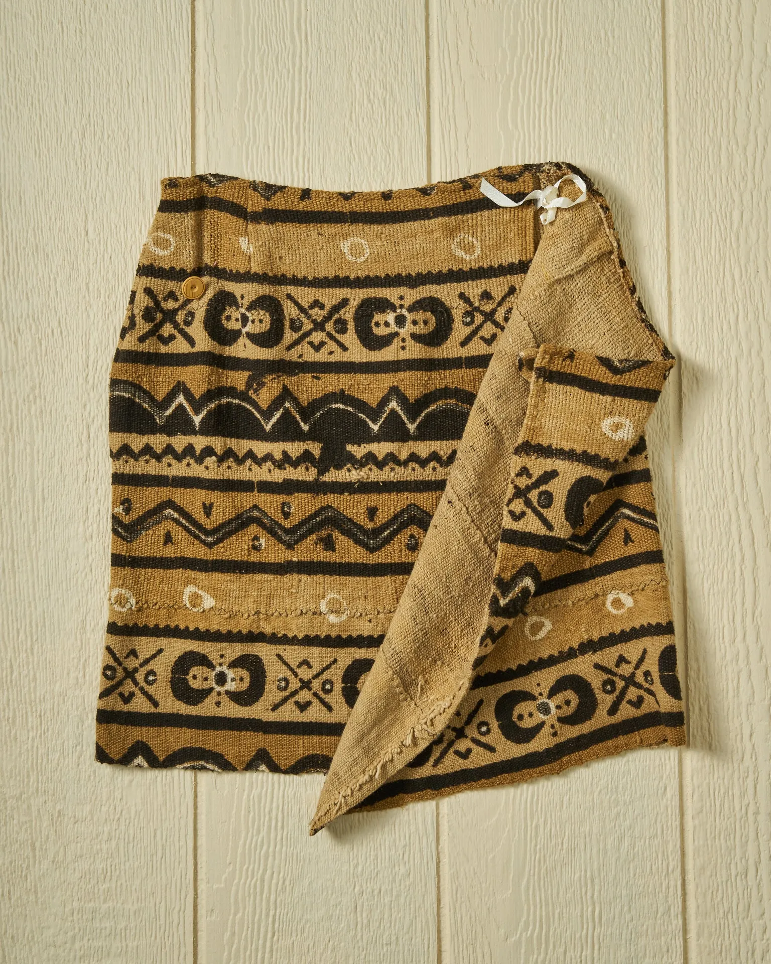 Wrap Skirt in Heavyweight Mud Cloth