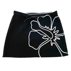 Y2K Aesthetic Hibiscus Mini Skirt