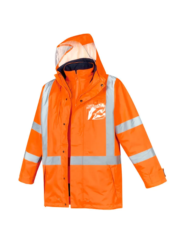 ZJ616 Syzmik Mens TTMC-W17 Hi Vis X Back 4 In 1 Waterproof Jacket